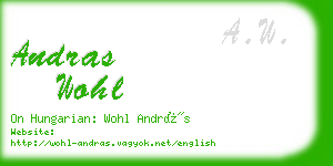 andras wohl business card